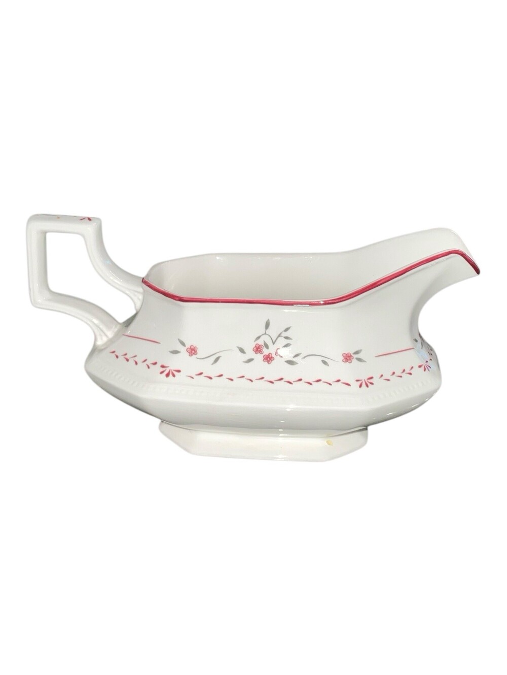 Johnson Brothers Madison Gravy Boat Made in England Floral Burgundy